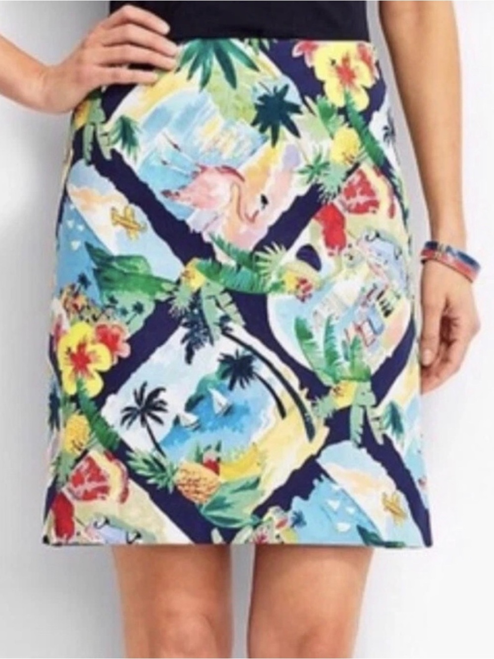 Talbots Caribbean Postcard Mini Skirt Size 14